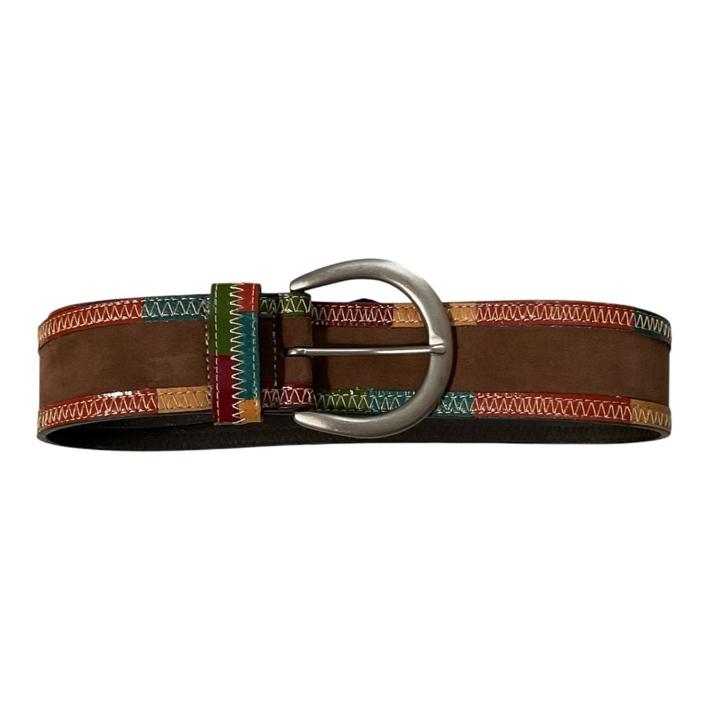 Fossil Leather Patchwork Belt Ladies Size L